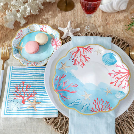 Beach Party Tableware Set - 7” Plate (set of 16), 9” Plate (set of 16), and Napkin (set of 30) Alternate Image 2 Kate Aspen | Tableware