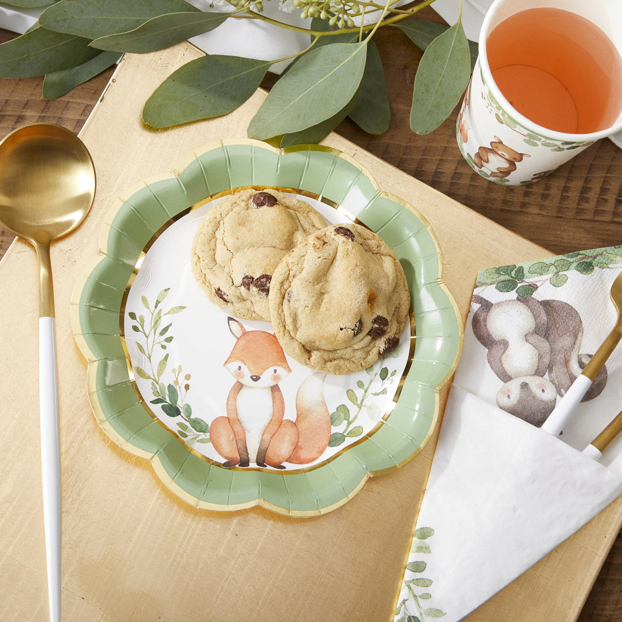 Woodland Baby 78 Piece Party Tableware Set - (16 Guests) Alternate Image 3 Kate Aspen | Tableware