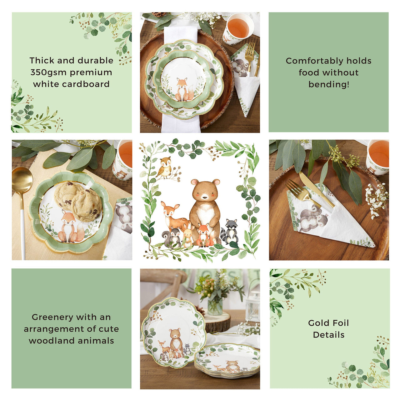 Woodland Baby 78 Piece Party Tableware Set - (16 Guests) Alternate Image 5 Kate Aspen | Tableware