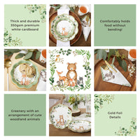 Woodland Baby 78 Piece Party Tableware Set - (16 Guests) Alternate Image 5 Kate Aspen | Tableware
