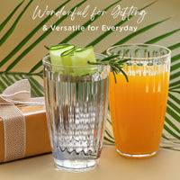 21 oz Ribbed Acrylic Clear Cups, Set of 8