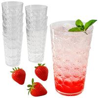 19 oz Clear Acrylic Hobnail Bubble Cups, Set of 8