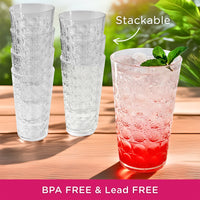 19 oz Clear Acrylic Hobnail Bubble Cups, Set of 8
