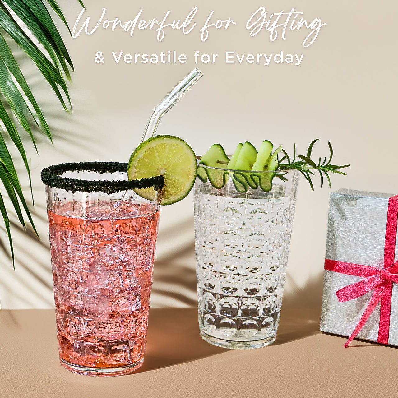 19 oz Clear Acrylic Hobnail Bubble Cups, Set of 8