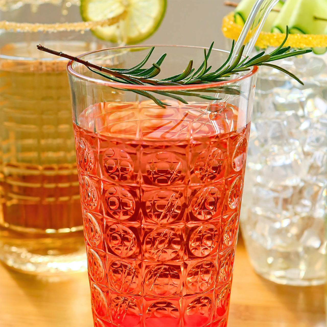 19 oz Clear Acrylic Hobnail Bubble Cups, Set of 8