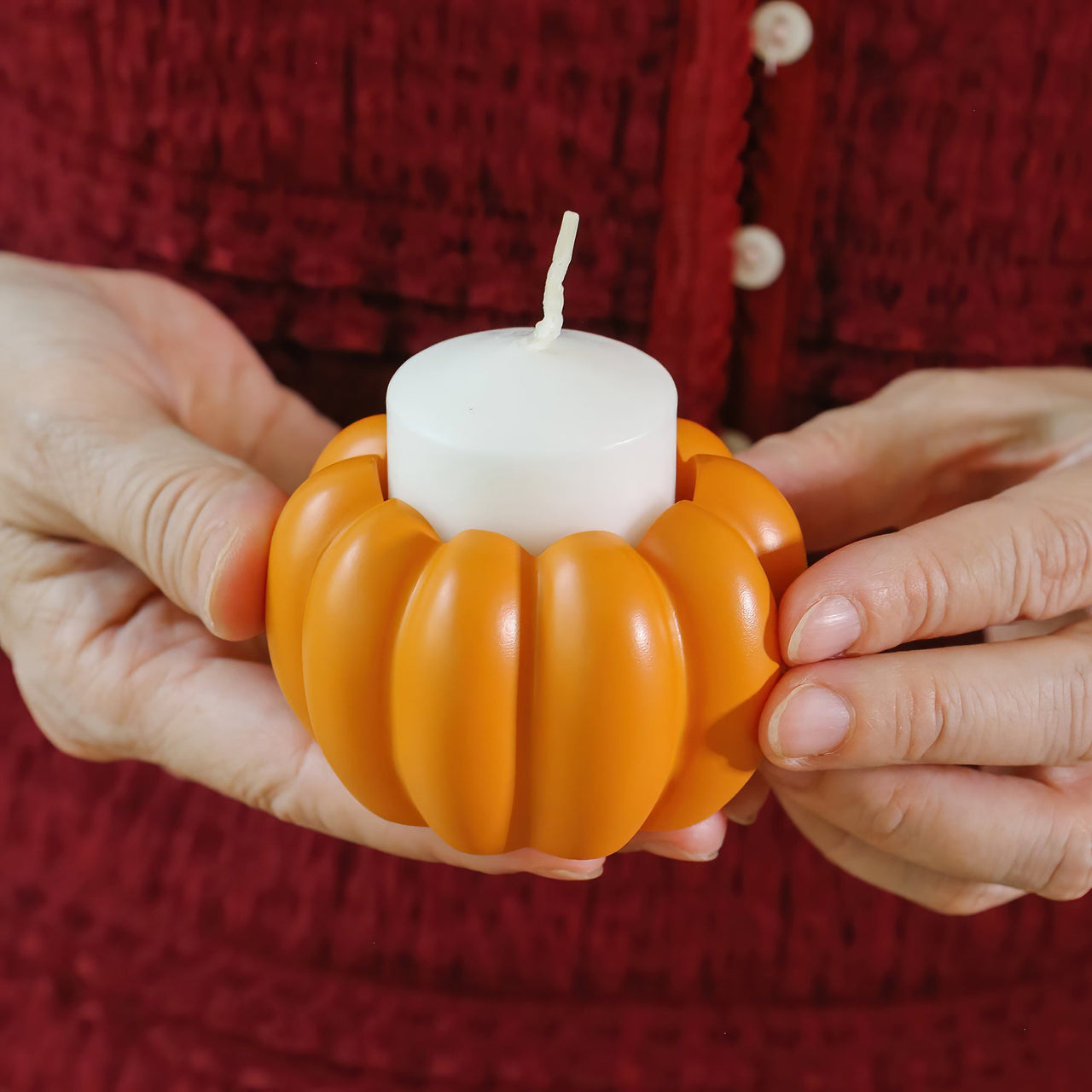 2-in-1 Pumpkin Tealight/Candlestick Holder (Set of 6) - Orange | Kate Aspen | Alt Image 4