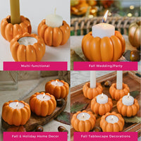 2-in-1 Pumpkin Tealight/Candlestick Holder (Set of 6) - Orange | Kate Aspen | Alt Image 5