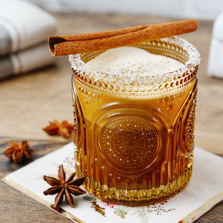 10 oz. Ribbed Retro Arch Floral Amber Drinking Glasses (Set of 6)