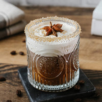 10 oz. Ribbed Retro Arch Floral Clear Drinking Glasses (Set of 6)