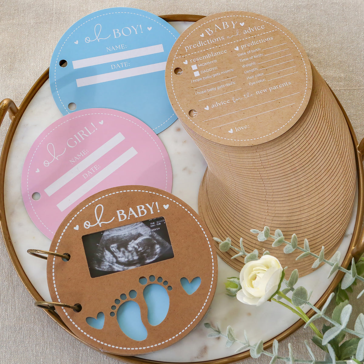 Baby Shower Prediction Cards Keepsake New Mum To Be Boy Girl Unisex Design  Grey