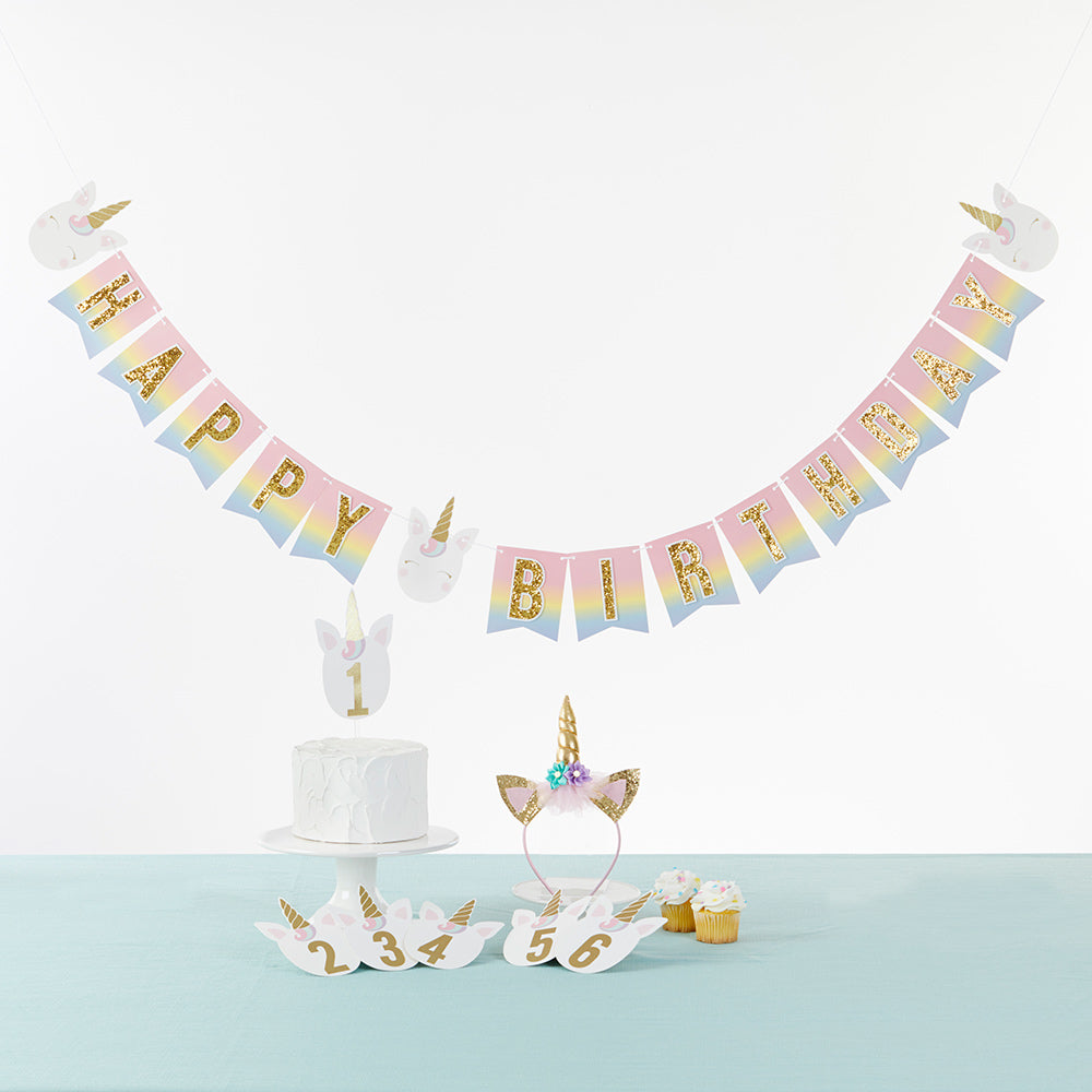 Gold Glitter Unicorn Happy Birthday Décor Kit Alternate Image 3, Kate Aspen | Party Kit