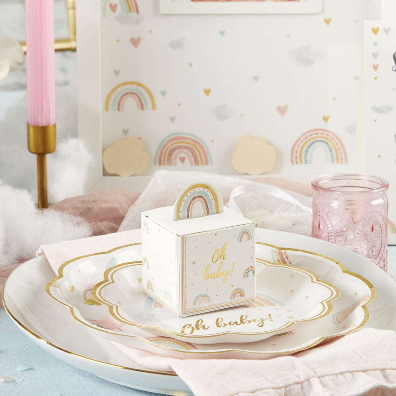 Boho Rainbow Baby 62 Piece Party Tableware Set (16 Guests) Alternate Image 7, Kate Aspen | Tableware
