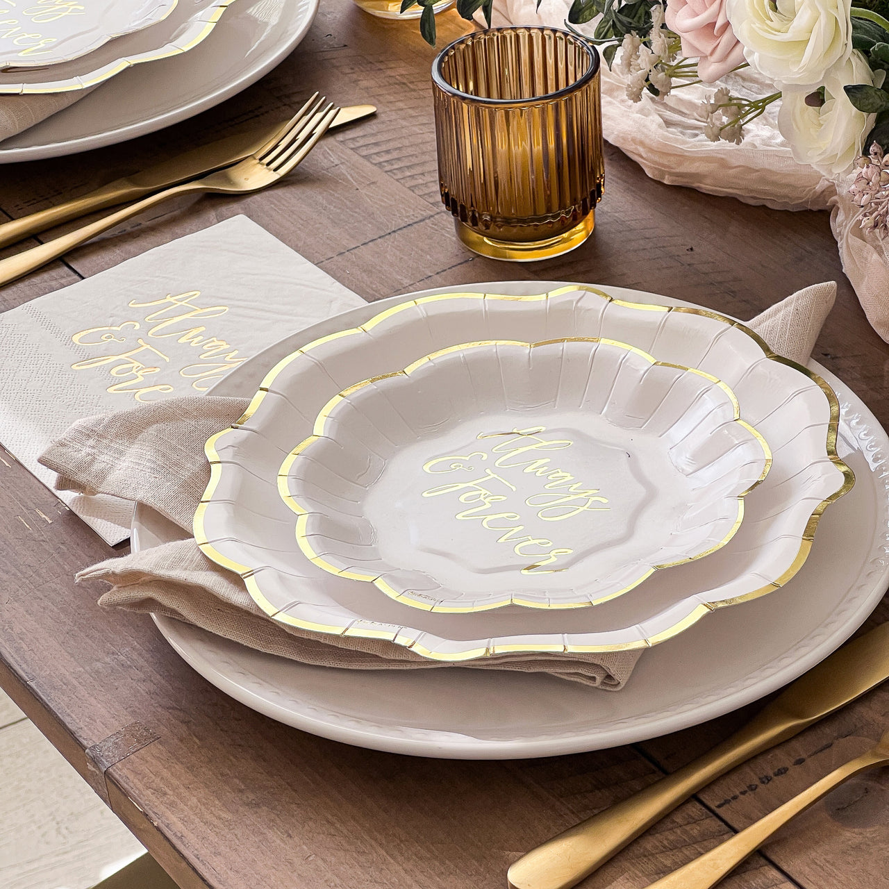 Always & Forever 72 Piece Party Tableware Set (24 Guests) Alternate Image 2, Kate Aspen | Party Kit