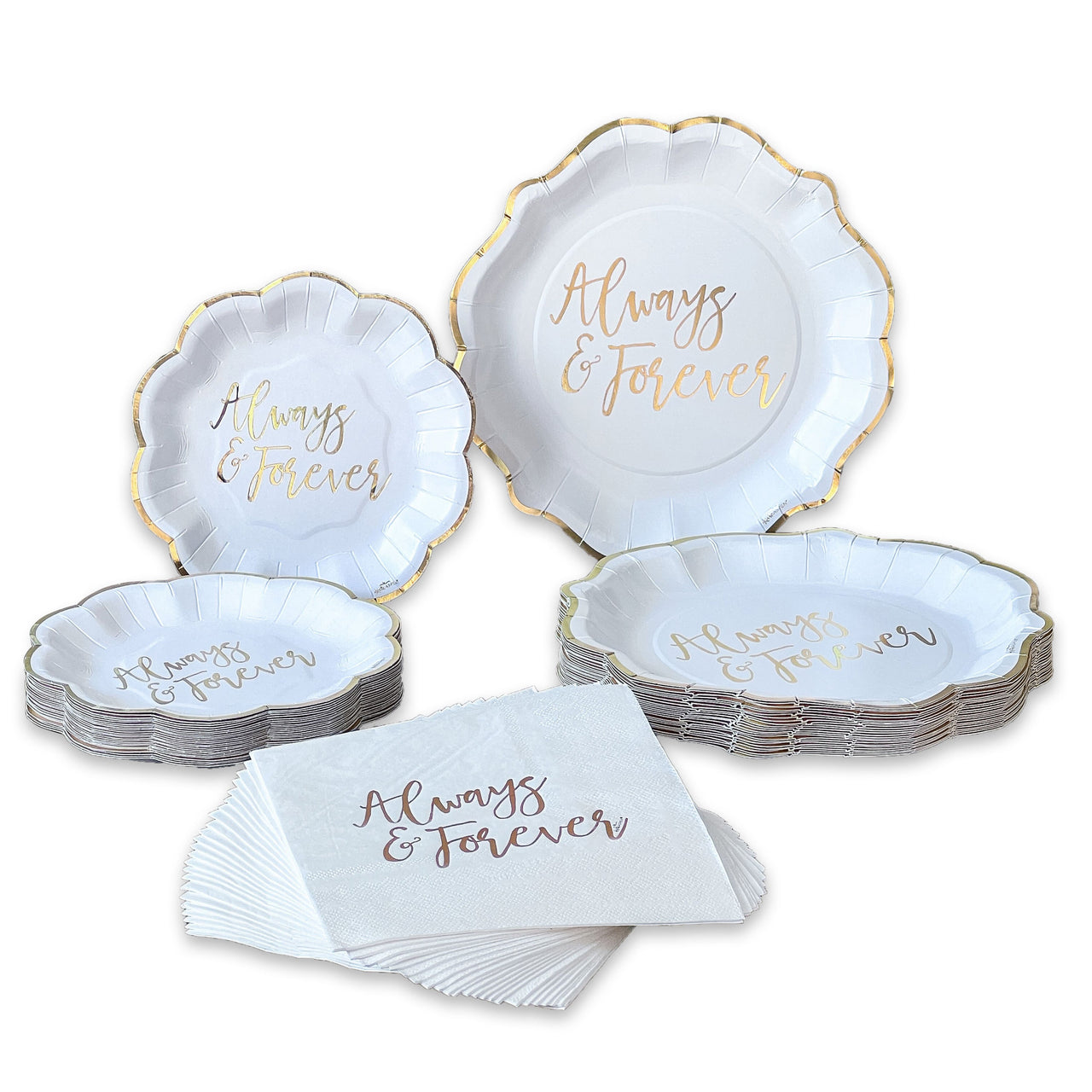 Always & Forever 72 Piece Party Tableware Set (24 Guests) Alternate Image 8, Kate Aspen | Party Kit