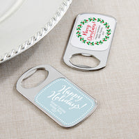 Thumbnail for Personalized Silver Bottle Opener - Holiday Main Image, Kate Aspen | Bottle Openers