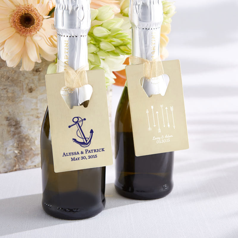 Personalized Gold Credit Card Bottle Opener - Wedding/Bridal