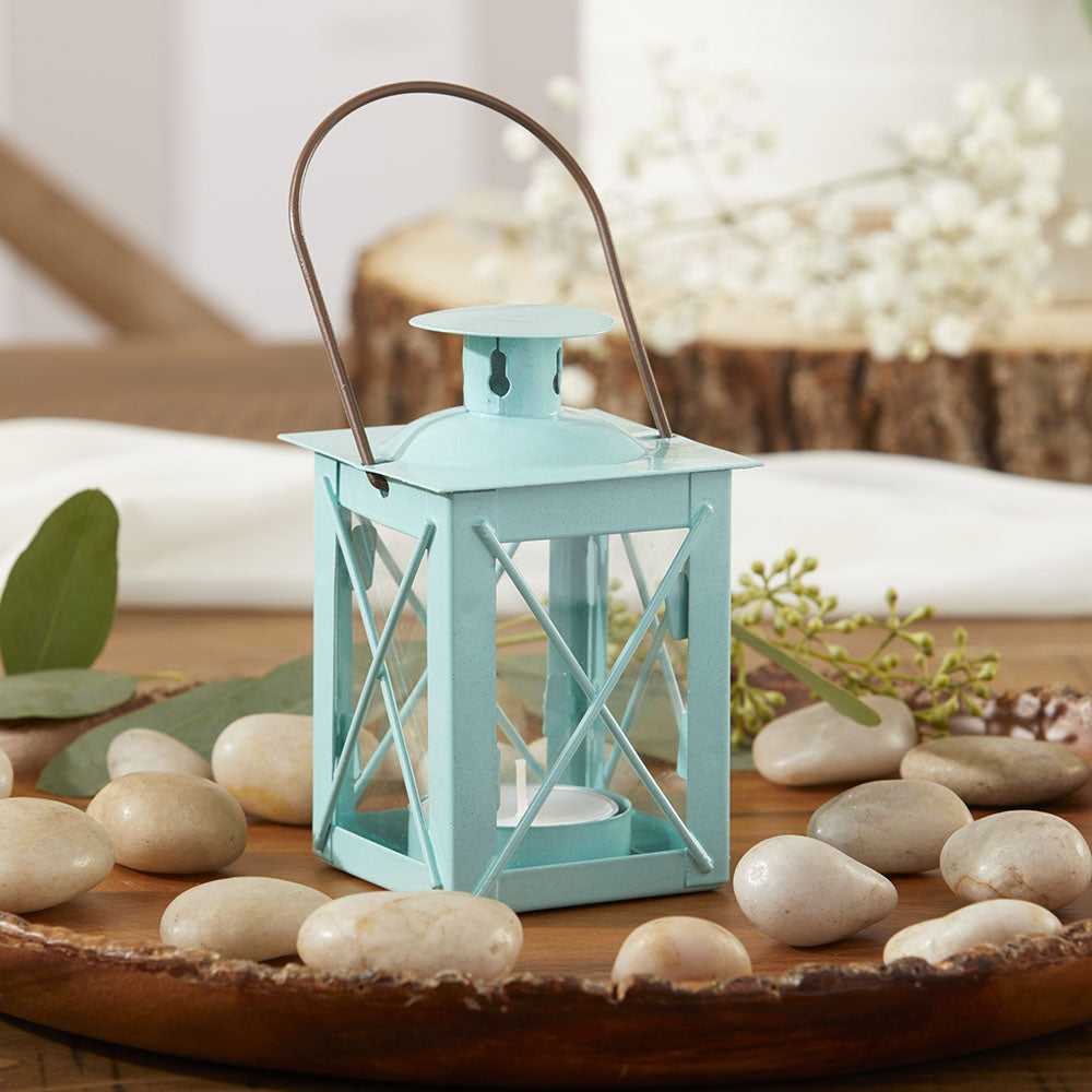 Luminous Blue Mini-Lantern Tea Light Holder Alternate Image 2, Kate Aspen | Lanterns