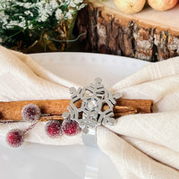 Thumbnail for Sparkling Snowflake Napkin Ring (Set of 4) Main Image, Kate Aspen | Napkin Ring