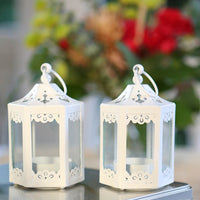 White Hexagon Mini Lantern (Set of 6) Alternate Image 4, Kate Aspen | Lanterns