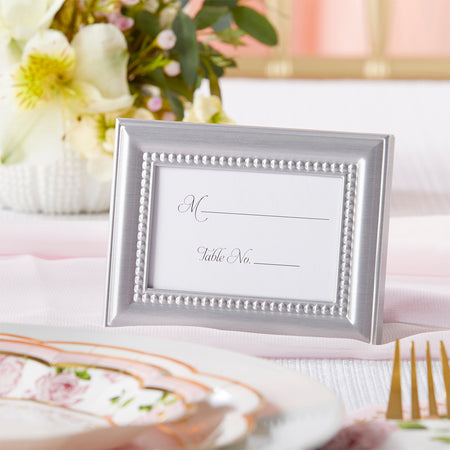 Beautifully Beaded Silver Place Card/Photo Holder (Set of 6) Main Image, Kate Aspen | Place Card Holders & Frames