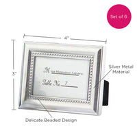 Thumbnail for Beautifully Beaded Silver Place Card/Photo Holder (Set of 6) Alternate Image 6, Kate Aspen | Place Card Holders & Frames