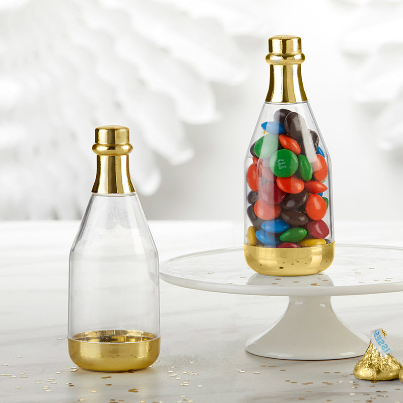 Gold Metallic Champagne Bottle Favor Container - DIY (Set of 12) Main Image, Kate Aspen | Favor Container