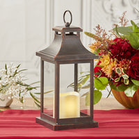 Thumbnail for LED Vintage Decorative Copper Lantern - Hampton Main Image, Kate Aspen | Lanterns