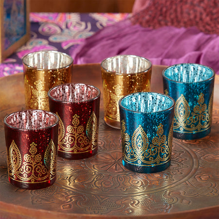 Indian Jewel Henna Votives - Assorted (Set of 6) Main Image, Kate Aspen | Candles & Votives