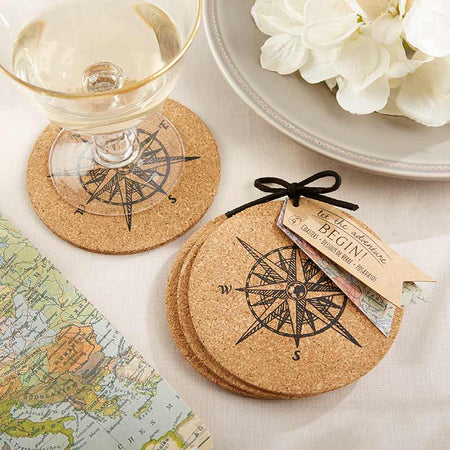 Let the Journey Begin Cork Coaster (Set of 4) Main Image, Kate Aspen | Coasters