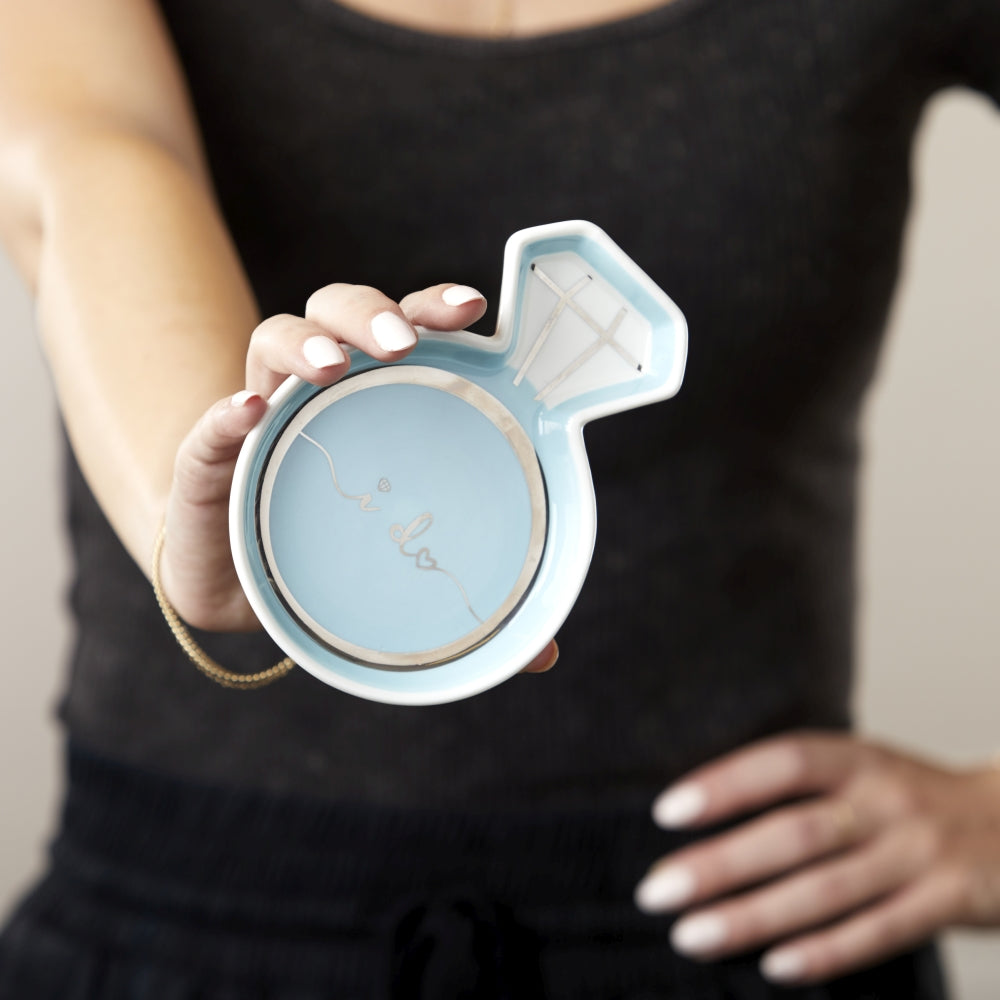 Blue Diamond Ring Trinket Dish Alternate Image 3, Kate Aspen | Trinket Dish