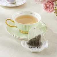 Thumbnail for Swee-Tea Ceramic Tea-Bag Caddy in Black & White Serving-Tray Gift Box - Set of 4 Alternate Image 7, Kate Aspen | Tea-Bag Caddy