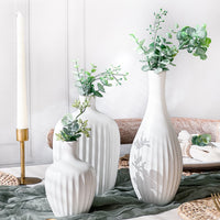 Thumbnail for White Textured Ceramic Minimalist Vase (Set of 3) Alternate Image 7, Kate Aspen | Vase
