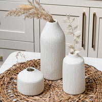 Thumbnail for Boho Ceramic Bud Vase - White (Set of 3) Alternate Image 4, Kate Aspen | Vase