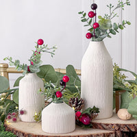 Thumbnail for Boho Ceramic Bud Vase - White (Set of 3) Alternate Image 7, Kate Aspen | Vase