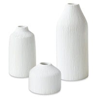 Thumbnail for Boho Ceramic Bud Vase - White (Set of 3) Alternate Image 8, Kate Aspen | Vase