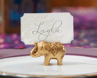 Thumbnail for Gold Lucky Elephant Place Card Holder (Set of 6) Alternate Image 2, Kate Aspen | Place Card Holders & Frames