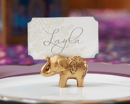 Gold Lucky Elephant Place Card Holder (Set of 6) Alternate Image 2, Kate Aspen | Place Card Holders & Frames
