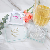 Thumbnail for Personalized Glass Coaster - Wedding (Set of 12) Main Image, Kate Aspen | Coasters