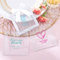 Thumbnail for Personalized Glass Coaster - Wedding (Set of 12) Alternate Image 3, Kate Aspen | Coasters