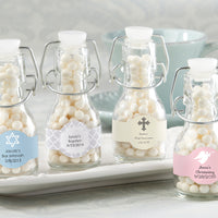 Thumbnail for Personalized Mini Glass Favor Bottle with Swing Top - Religious (Set of 12) Main Image, Kate Aspen | Favor Jars