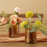 Vintage Amber Glass Tea Light Holder (Set of 4) Alternate Image 5, Kate Aspen | Tealight/Votive Holder