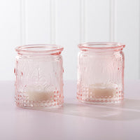 Thumbnail for Vintage Pink Glass Tea Light Holder (Set of 4) Main Image, Kate Aspen | Candles & Votives