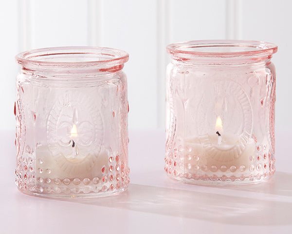 Vintage Pink Glass Tea Light Holder (Set of 4) Alternate Image 2, Kate Aspen | Candles & Votives