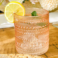 Thumbnail for 10 oz. Textured Beaded Rose Gold Old Fashion Drinking Glasses (Set of 6) Alternate Image 7 Kate Aspen | Drinking Glasses