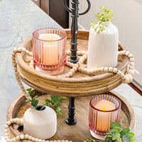 Ribbed Pink Glass Votive Candle Holder (Set of 6) Alternate Image 3, Kate Aspen | Tealight/Votive Holder