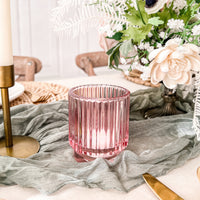 Ribbed Pink Glass Votive Candle Holder (Set of 6) Alternate Image 4, Kate Aspen | Tealight/Votive Holder