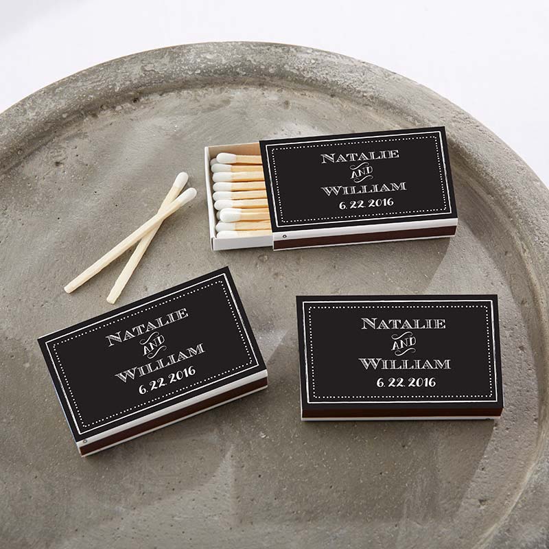 Personalized White Matchboxes Chalk (Set of 50) Kate Aspen