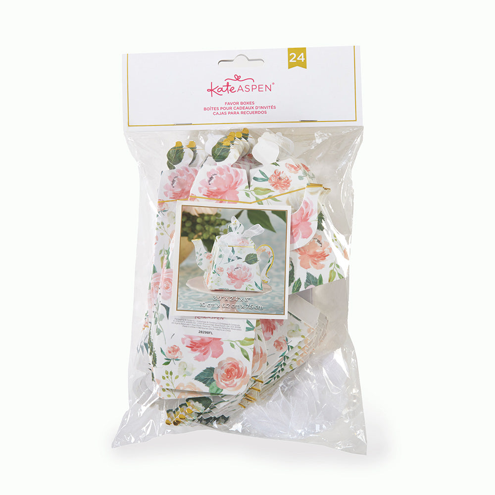 Floral Teapot Favor Box (Set of 24) Alternate Image 8, Kate Aspen | Favor Boxes