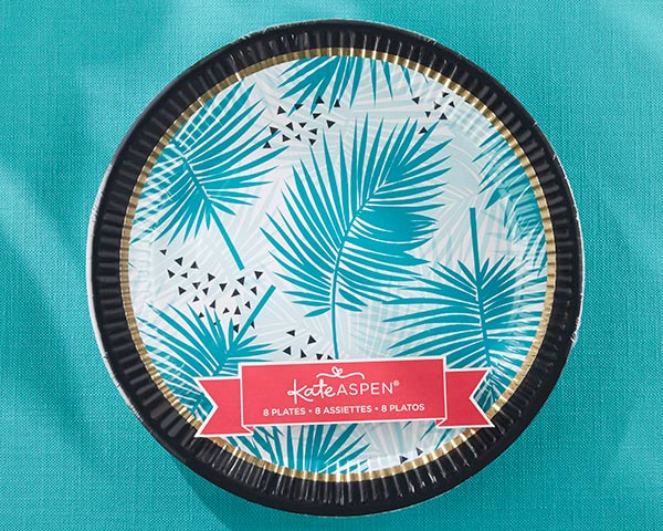 Tropical Chic 9 in. Premium Paper Plates (Set of 8) Alternate Image 2, Kate Aspen | Paper Plate