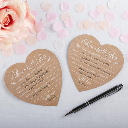 Wedding Advice Card - Heart Shape (Set of 50) Alternate Image 2, Kate Aspen | Games and Advice Cards